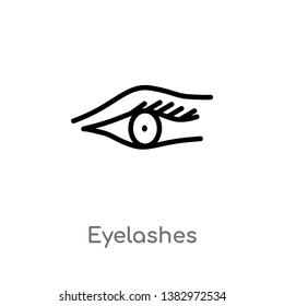 outline eyelashes vector icon. isolated black simple line element illustration from gestures concept. editable vector stroke eyelashes icon on white background