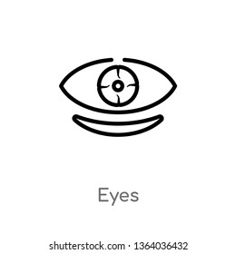 outline eyes vector icon. isolated black simple line element illustration from music concept. editable vector stroke eyes icon on white background