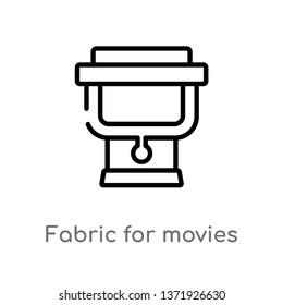 outline fabric for movies vector icon. isolated black simple line element illustration from cinema concept. editable vector stroke fabric for movies icon on white background