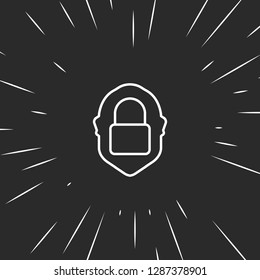 Outline face lock icon illustration isolated vector sign symbol