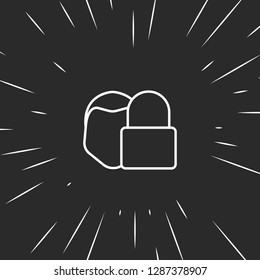 Outline face lock icon illustration isolated vector sign symbol