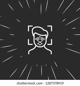 Outline facial recognition icon illustration isolated vector sign symbol