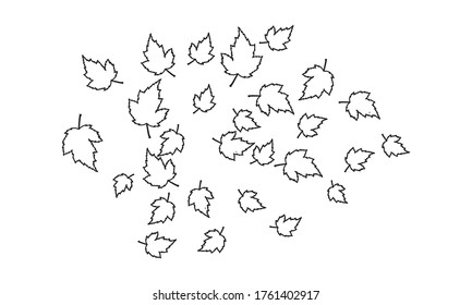 outline fall maple leaf design vector illustration