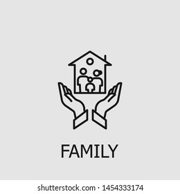 Outline family vector icon. Family illustration for web, mobile apps, design. Family vector symbol.