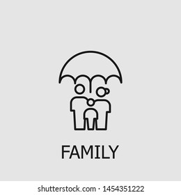 Outline family vector icon. Family illustration for web, mobile apps, design. Family vector symbol.