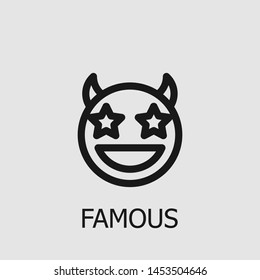 Outline famous vector icon. Famous illustration for web, mobile apps, design. Famous vector symbol.