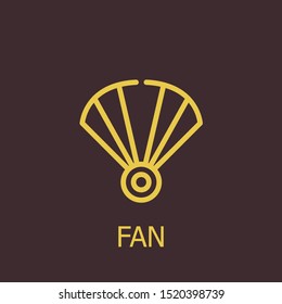 Outline fan vector icon. Fan illustration for web, mobile apps, design. Fan vector symbol.
