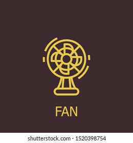 Outline fan vector icon. Fan illustration for web, mobile apps, design. Fan vector symbol.