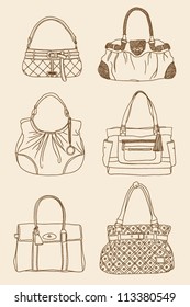 outline fashion bags set