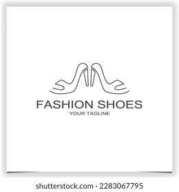 outline fashion women shoes logo premium elegant template vector eps 10