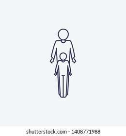 	
Outline father and adolescent icon illustration. isolated vector sign symbol