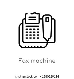 outline fax machine vector icon. isolated black simple line element illustration from electronic devices concept. editable vector stroke fax machine icon on white background