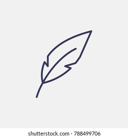 Outline feather icon illustration isolated vector sign symbol