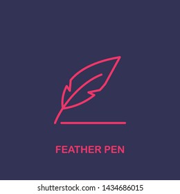 Outline feather pen icon.feather pen vector illustration. Symbol for web and mobile