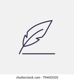 Outline feather pencil icon illustration isolated vector sign symbol