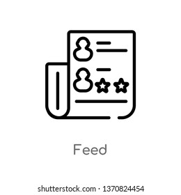 outline feed vector icon. isolated black simple line element illustration from blogger and influencer concept. editable vector stroke feed icon on white background
