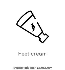 outline feet cream vector icon. isolated black simple line element illustration from beauty concept. editable vector stroke feet cream icon on white background