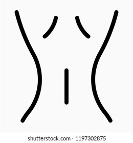 Outline female back pixel perfect vector icon