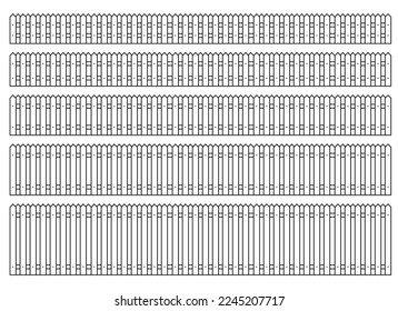 Outline fence in flat style vector illustration isolated on white