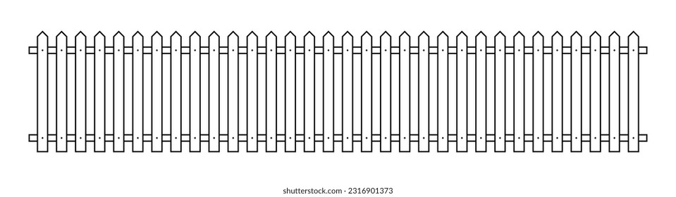 Outline fence in flat style vector illustration isolated on white