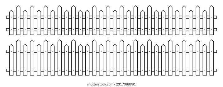 Outline fence in flat style vector illustration isolated on white