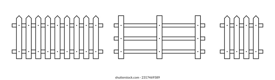 Outline fence in flat style vector illustration isolated on white