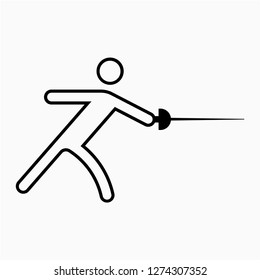 Outline fencing pixel perfect vector icon