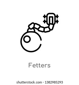 outline fetters vector icon. isolated black simple line element illustration from magic concept. editable vector stroke fetters icon on white background