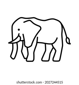 Outline figures of African animal. Vector icon elephant