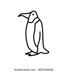 Outline figures of animal. Vector icon penguin