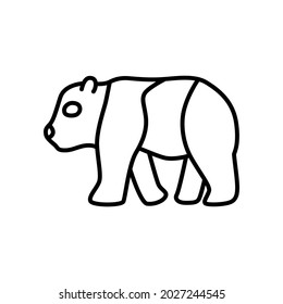 Outline figures of animal. Vector icon panda