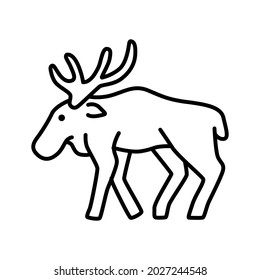 Outline figures of animal. Vector icon moose, elk