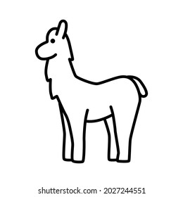 Outline figures of animal. Vector icon alpaca, llama