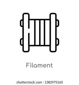 outline filament vector icon. isolated black simple line element illustration from general-1 concept. editable vector stroke filament icon on white background