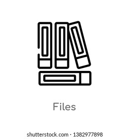 outline files vector icon. isolated black simple line element illustration from human resources concept. editable vector stroke files icon on white background