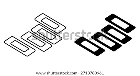 Outline and filled icon set of several medical adhesive bandages or plasters, symbolizing first aid, wound care, and general health protection.