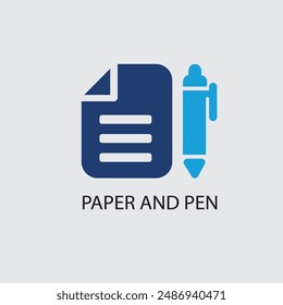 Outline Filled Vector Sign office writing pad vector icon . isolated transparent . paper with pencil note form business contract