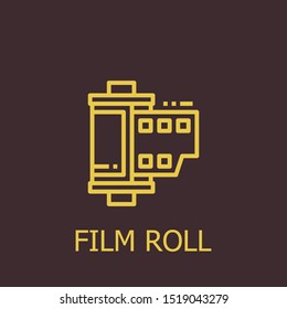 Outline film roll vector icon. Film roll illustration for web, mobile apps, design. Film roll vector symbol.