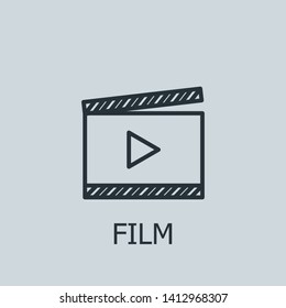 Outline film vector icon. Film illustration for web, mobile apps, design. Film vector symbol.