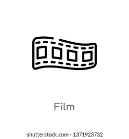 outline film vector icon. isolated black simple line element illustration from cinema concept. editable vector stroke film icon on white background