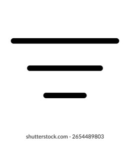 Outline filter icon to sort, organize, or refine results