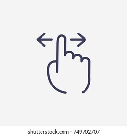 Outline finger swipe  icon illustration vector symbol