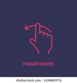 Outline finger swipe icon.finger swipe vector illustration. Symbol for web and mobile