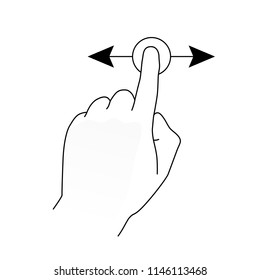 Outline finger swipe modern icon. Vector illustration