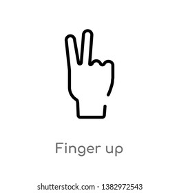 outline finger up vector icon. isolated black simple line element illustration from gestures concept. editable vector stroke finger up icon on white background