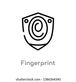 outline fingerprint vector icon. isolated black simple line element illustration from gdpr concept. editable vector stroke fingerprint icon on white background