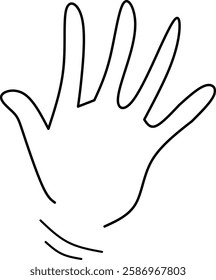 Outline fingers form a five vector design