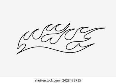 outline fire doodle vector image