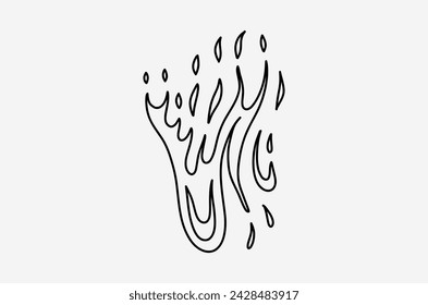 outline fire doodle vector image