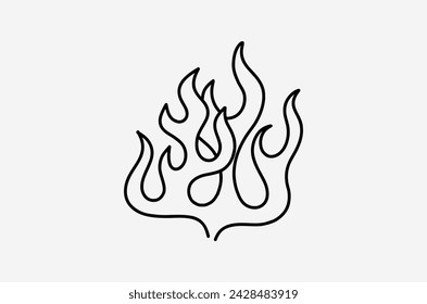 outline fire doodle vector image